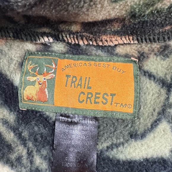 Women’s Trail Crest Deer Hunting Camo Pink Full Zip Fleece Jacket Large - Picture 4 of 6